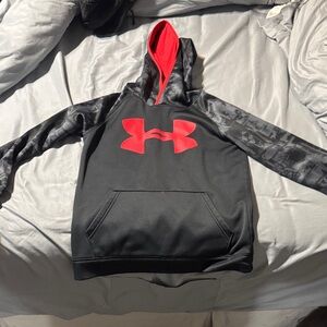 Under Armour Black Hoodie with Red Logo